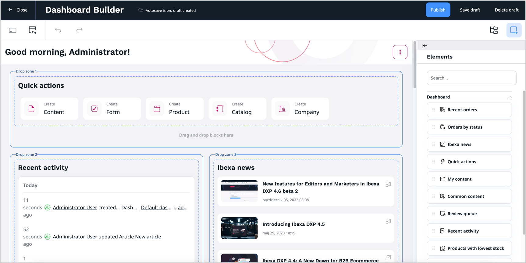 Customizable dashboard Customizable dashboard