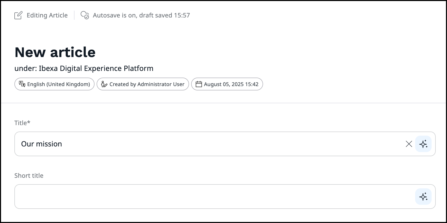 Improved interface for content creation Improved interface for content creation